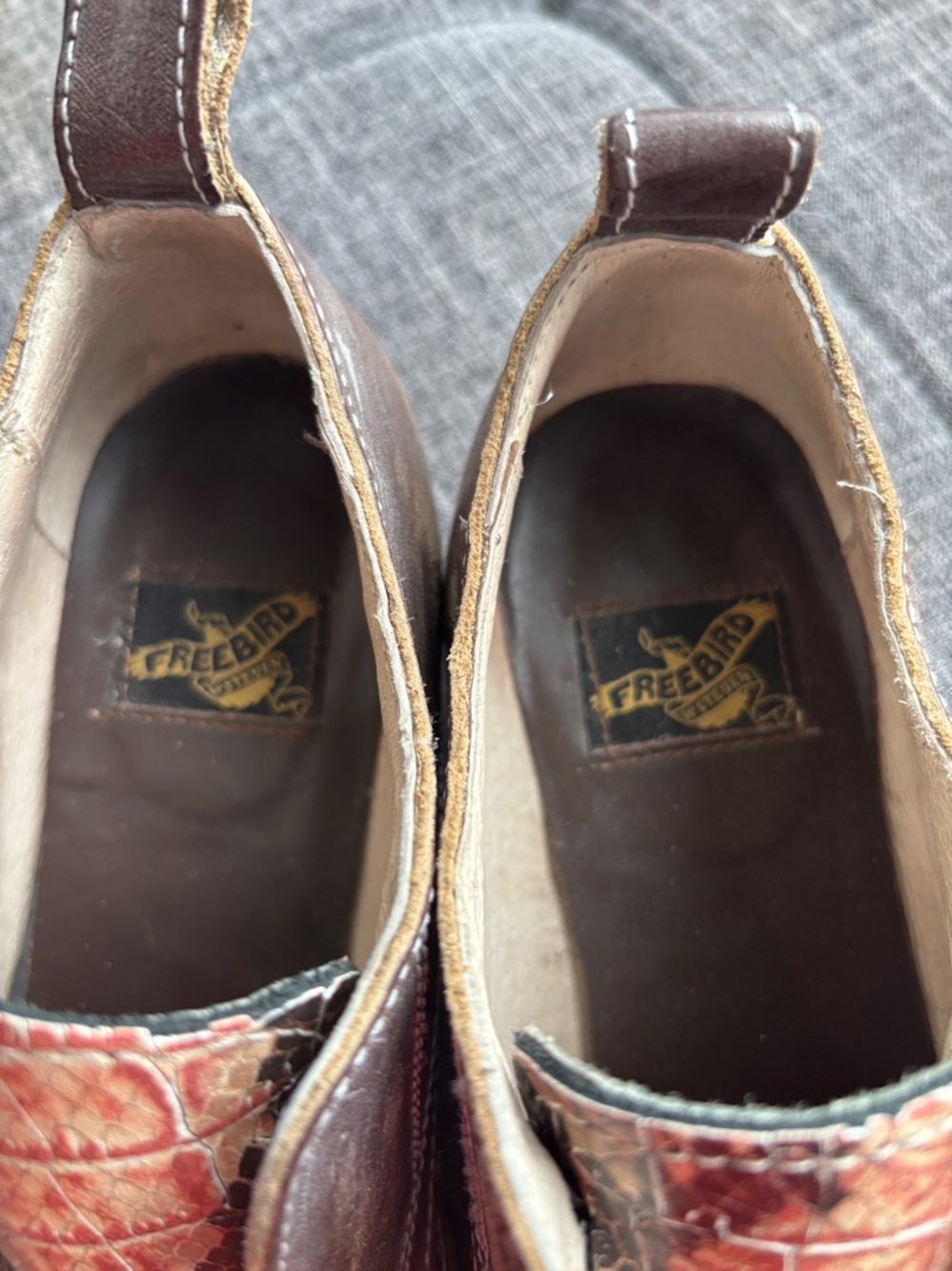 Freebird Women’s Brown Croc-Pattern Chukka Boots - Picture 3 of 6